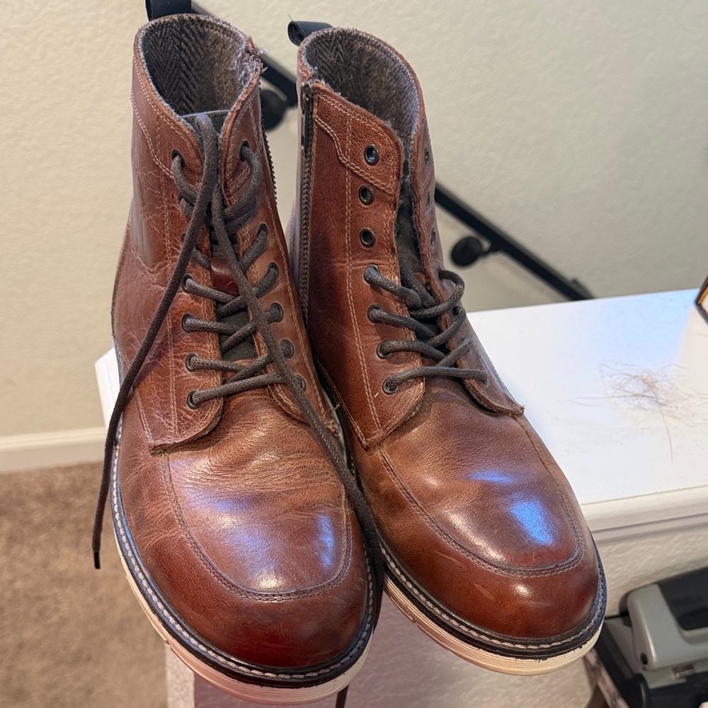 Crevo Men's Chestnut Leather Boots